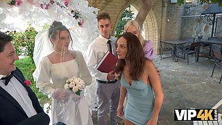 Vip4k. hot bride is having a aggressive porno with a master of ceremonies, guests are overwhelmed