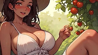Waifu Garden Lady POV - Panties Aside Penetration & Bench Close-Up Fucking (Preview)