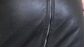 After Hours of Non-stop Masturbation with a Ban on Cumming, Today You Get to Cum on My Leather-clad Backside