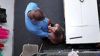 Busty MILF Chanel Collins gets punished for stealing