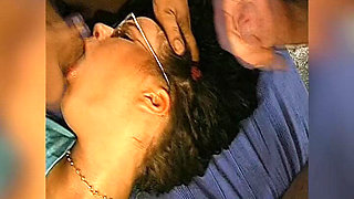Glasses Covered in Cum - Slut Takes Massive Facial
