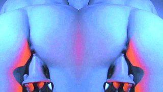 Beautiful Brunette Big Boobs Rides Fake Cock