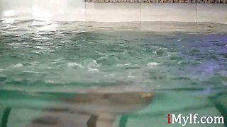 Cougar fucks the pool cleaner- Mia Linz