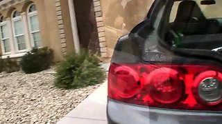 Behind the scenes with busty babe