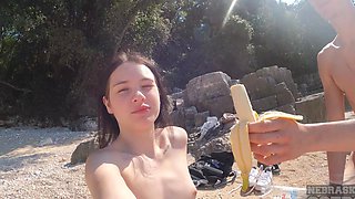 Teen Brunettes on the Beach: Toys & Tats