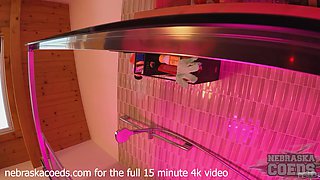 Mira's Erotic Pink Shower Masturbation Session