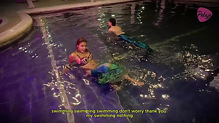 Merman Eats His Mermaid Friend's Pussy, and Then She Gets All His Cum Out