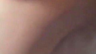 Chubby old woman uses toilet brush to masturbate