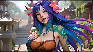 Horny Neeko in the Forest Bikini and Facial Cum