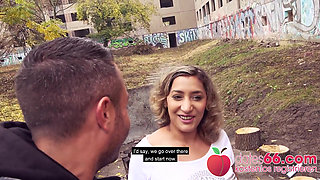 Public POV! Beautiful big brown eyes Milf Danka Diamond fucked outdoors!