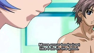 Busty Hentai Slut Seduces Young Boy at Public Pool