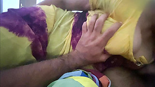 Tamil Aunty has White big boobs