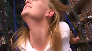 A Store Fingering Frenzy - Blonde Slut Squirting Everywhere