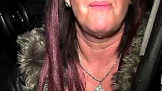 GILF Wife Whore Demi Richards Sucks off Doggers Cocks From the Car Window