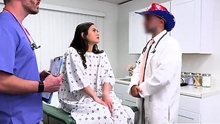 Busty teen gets her pussy licked and fucked by cowboy doctor