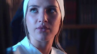 Sexy busty teen nun Kenna James in hardcore BBC interracial gangbang