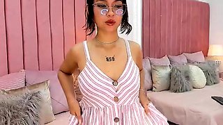 Busty Brunette Goes Solo in Lingerie