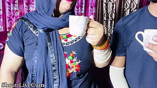 Desi Bhabhi ShrutiLiveCum Gets Hardcore Doggy Style Fuck and Cum on Tits by Neighbor