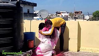 Widow Sister-in-Law Fucks Hard on Holi - Desi Bhabhi Doggy & Missionary