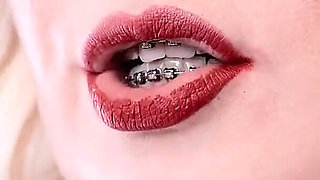 Smoking Fetish: Solo Sexy Video of Hot Blonde Bratty MILF Glaminatrix Close up Red Lips