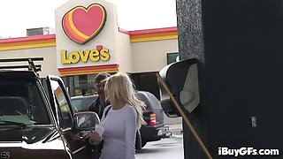 Shawna lenee is felt up while running errands in a car