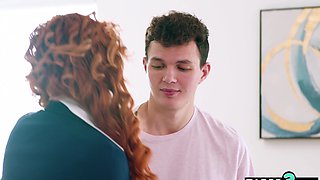 BBW MILF stepmother serving her stepson