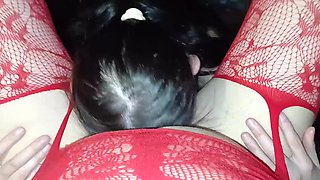 Our bony black-haired neighbor takes turns performing pussy eating on me and my gf