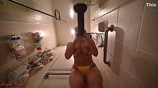 Shower Dildo In Trying Out My New Huge 18 Inch Bbc Dildo In The Shower