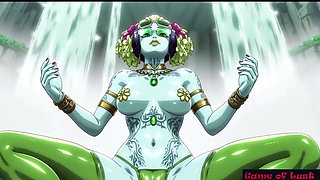 Gol Busty Anime Girl Waterfall Fantasy Nude