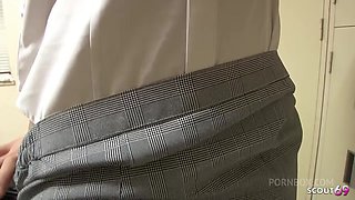 Slim Japanese Office Girl 18 seduce to Double Creampie MMF 3Some Sex by Boss and Co-Worker in Uncensored Japan Porn