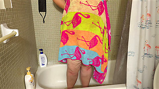 Cum and Watch Me Take My Shower, Showing Close Ups of My Phat Meaty Pussy and Thick Fat Ass