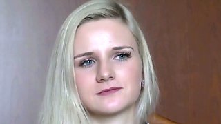 Katy Sky with Cute Baby Face Undresses and Poses Naked With
