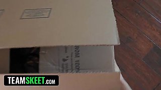 Stepbrother Fucks Virgin Stepsister's First Time - Dildo Toy and Facial Cum