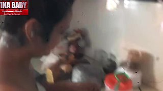 My Sri Lankan Maid Tina Baby Teases Me in Cheeththa Dress While Wife is Away - Homemade Big Tits & Big Ass MILF