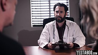 Doctor nail heavy-breasted mature in front of hubby