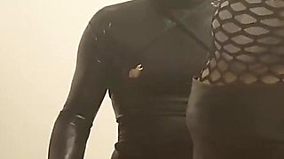 Golden Shower Fetish - Mature Domme Drenches Latex Slave