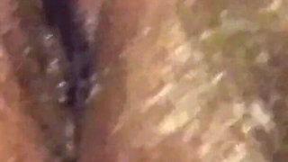 Closeup Spreading My Wet Black Shaved Pussy