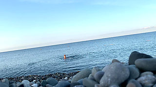 Monika Fox Swims Naked In Sea