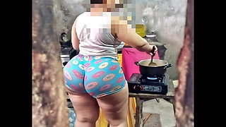 Big ass neighbor engraved with her donut shorts