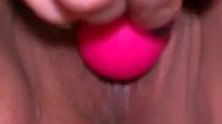 4K - MILF Jerks Her Pierced Pussy with a Vibrator and Gets Creampie Filled with Dripping Cum