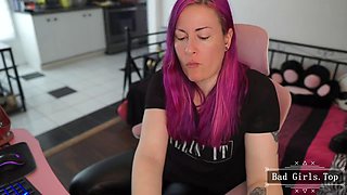 Pierced Hentai Babe Flaunts Pink Long Hair Close-Up