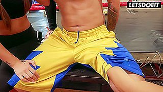 Boxing Sparring Turns Into Wild Foursome Creampie Party - Ember Snow, Kat Dior And Mr. Pete