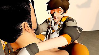 Hanzo and Tracer get it on in an Overwatch parody featuring some wild anal action