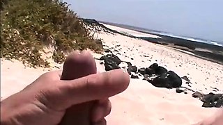 Beach Handjob Leads to Masturbation and a Nice Load
