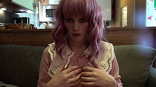 Pee drinking piss fetish babe solo plays with bottle