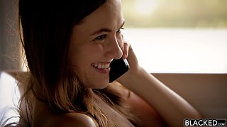 Blonde whore taking slutty pictures of herself and sends it to her black master