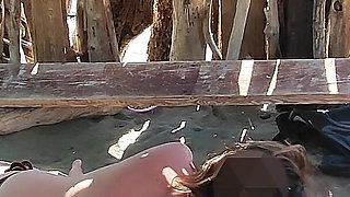 French MILF Handjob Amateur on Nude Beach Public in Greece to Stranger with Cumshot