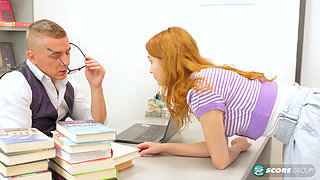 College Girl Noi Freja Uses Her Mouth and Pussy on Her