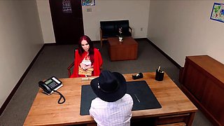 Milf red riding hood milks head teacher at office