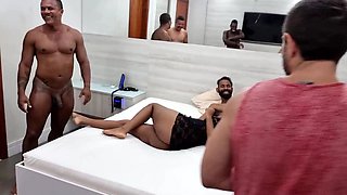 Behind the scenes of the pregnant babe doing DP and fucking with several men in an afternoon of recording